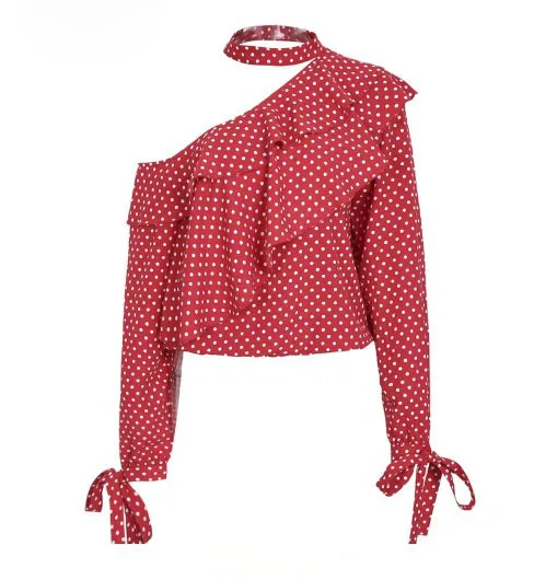 Блузка женская с принтом в горошек летняя 2019 | Женская одежда