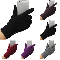 men women button fleece thermal lined touch screen gloves for smartphone outdoor winter gloves sport ski gloves mittens 2021