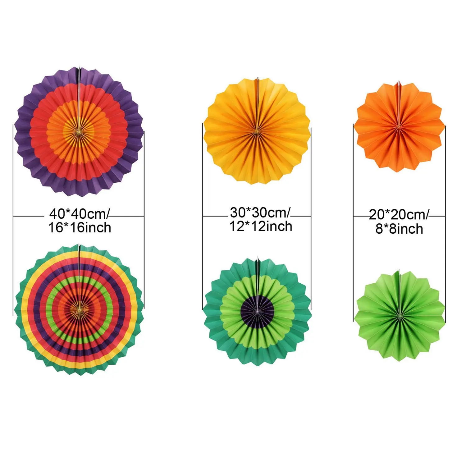 Happy Birthday Party Decorations Banner Garland Colorful Fiesta Paper Fans Latex Balloons Rainbow 27pcs/set | Дом и сад