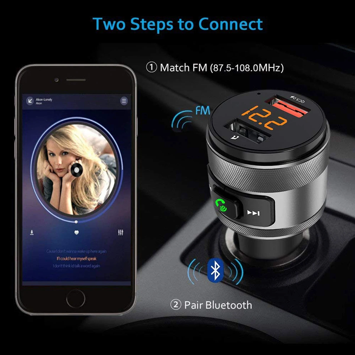 Автомобильное зарядное устройство Quick charge 3 0 для xiaomi Bluetooth fm передатчик MP3