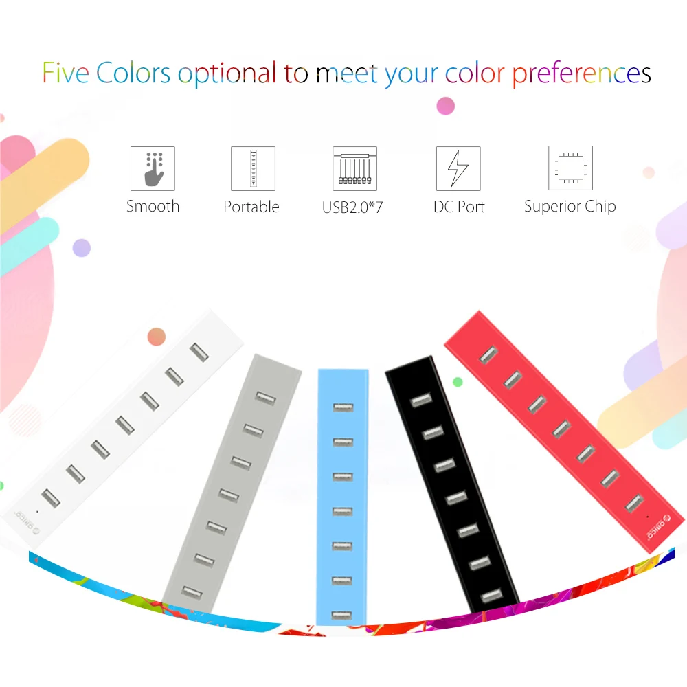 ORICO usb хаб Мульти 7 портов USB 2 0 Разветвитель переключатель с 30 см кабель для