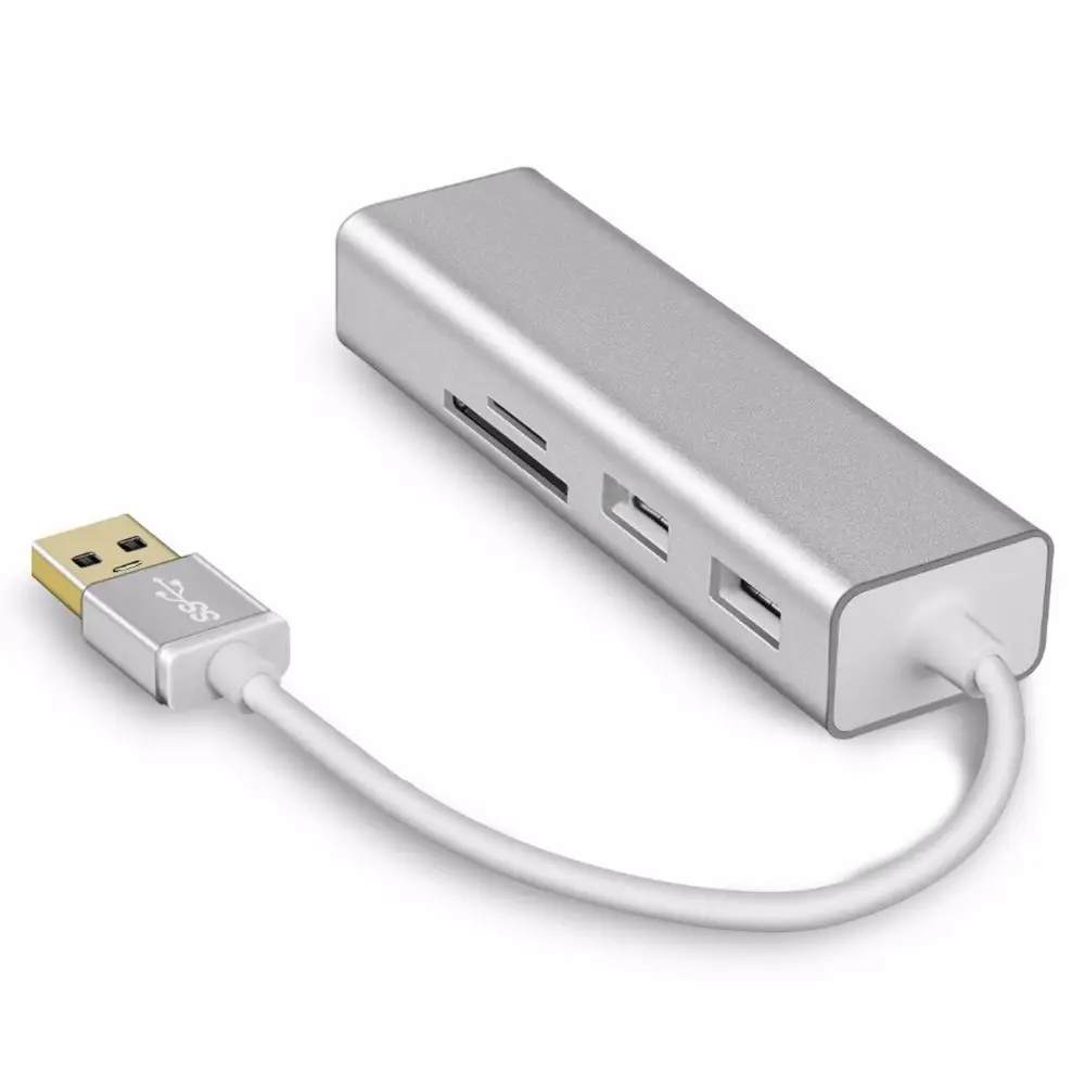 IG aluminum USB3.0 для RJ45 Gigabit Ethernet сетевой адаптер LAN порт USB 2 0 SD TF ридер концентратор