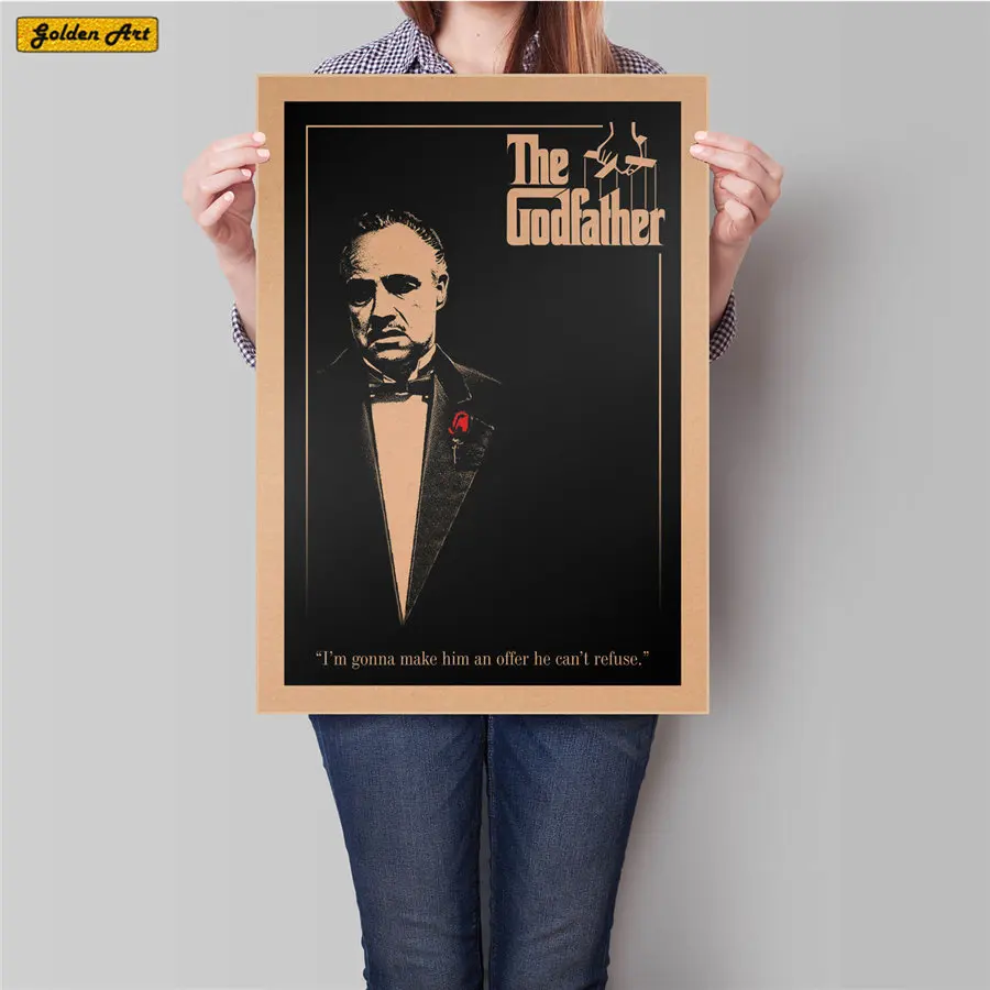 Ретро постер к фильму Godfather Настенная Наклейка для гостиной винтажная крафт