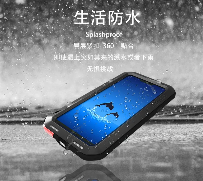 

For LG G7 ThinQ Waterproof Dustproof Case Hard Shockproof Aluminum Metal Cover for G G7 G 7 ThinQ Plus 6.1" Full Cover Protector