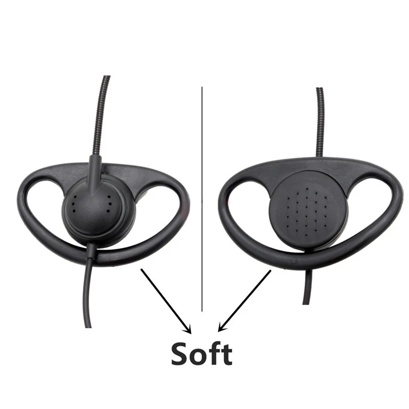 AABB-2 Pin D Shape Earhook Earpiece Headset with Finger PTT + Mic for Kenwood BaoFeng UV-5R GT-3TP UV-82HP BF-F8 BF-888S PX-88 |