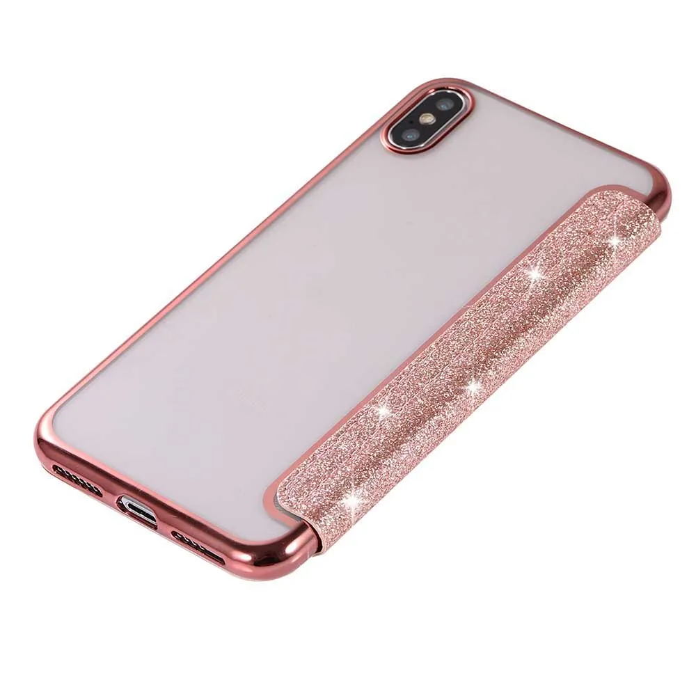 Чехол для телефона KISSCASE с блестками iPhone X XR XS MAX тонкий кожаный чехол книжка