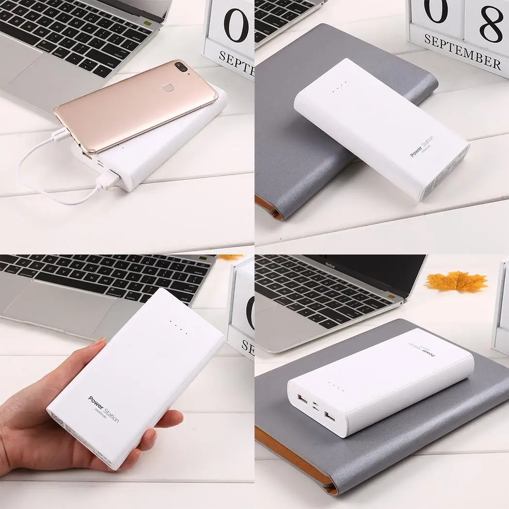 Прочный портативный большой емкости двойной USB банк питания интерфейс освещения