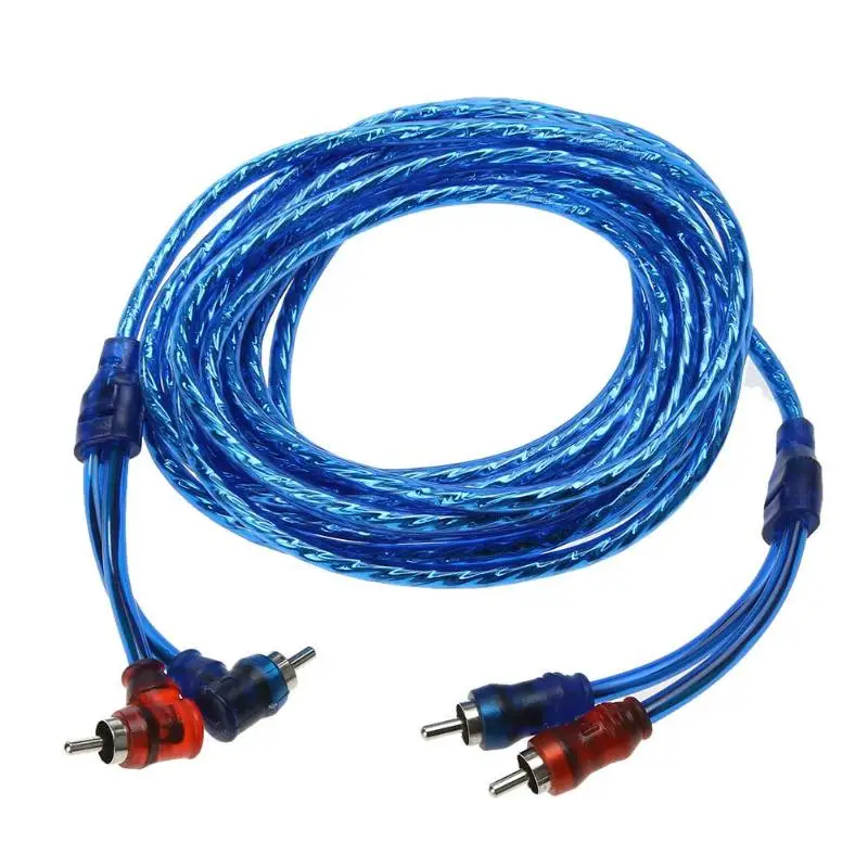 5 м 2 RCA на разъем автомобильная аудиосистема усилитель Плетеный Чистый медный