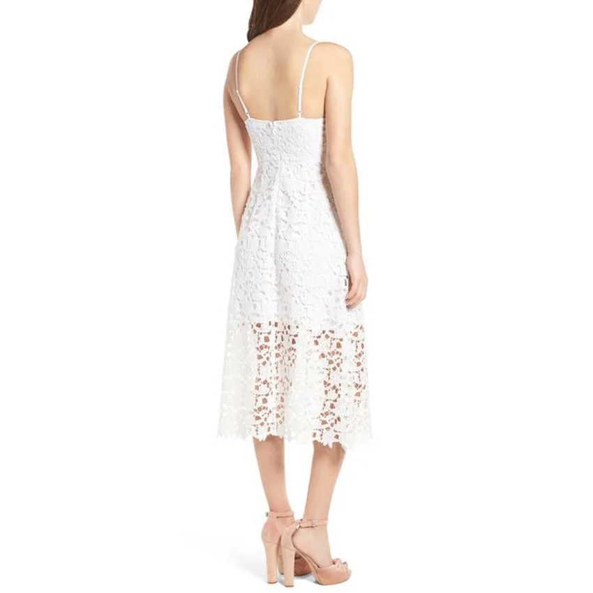 Mid-Calf Lace Dress Women Casual Dresses A-Line Vestidos | Женская одежда