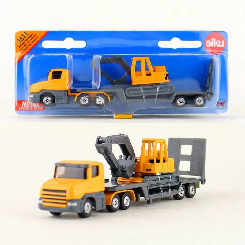 

Бесплатная доставка/Siku 1611 игрушечная/литая металлическая модель/грузовик-платформа с экскаватором/образовательная Коллекция/подарок для ...