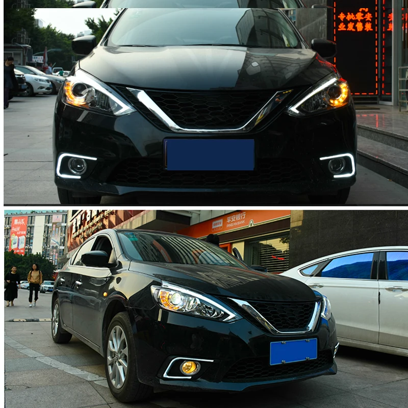 ROADOT автомобильный светильник в сборе для Nissan Sylphy 2016 led DRL Bi-Xenon объектив HID