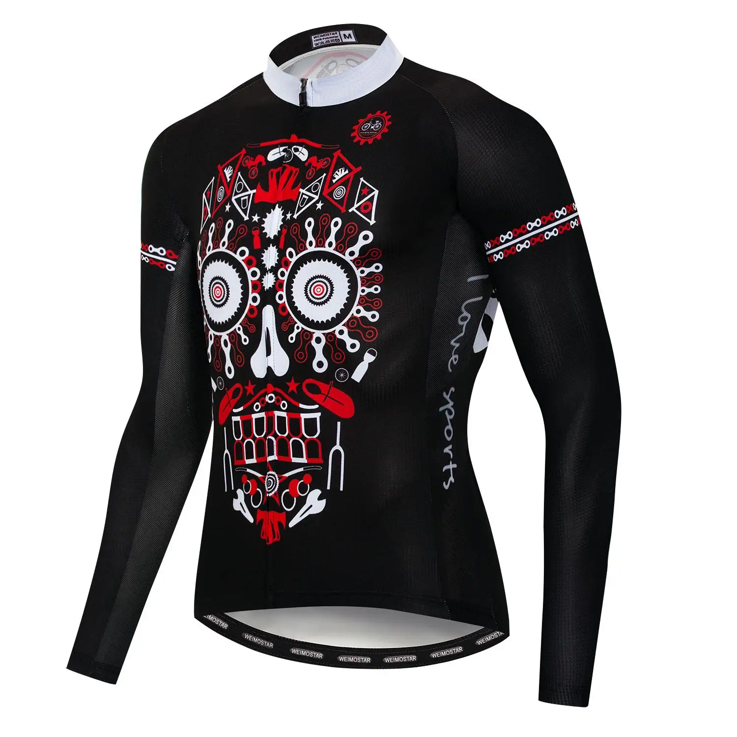 

Weimostar Winter Long Sleeve Cycling Jersey Men Skull Clothing Wear Shirt MTB Ropa Ciclismo Bike Team Bicycle Sports Jerseys