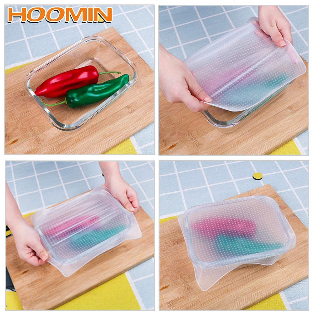 Крышка для хранения пищевых продуктов HOOMIN силиконовая крышка с уплотнением