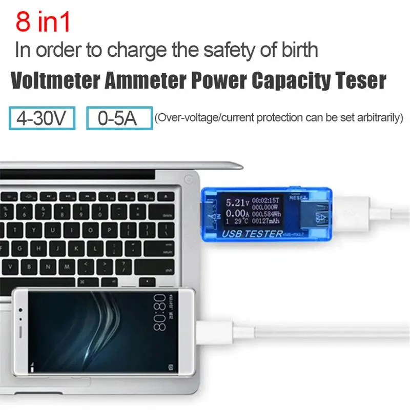USB тестер 8 в 1 для измерения емкости и напряжения электроэнергии измеритель тока