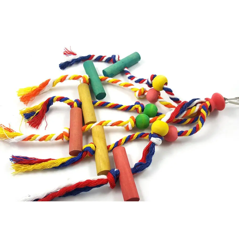Adeeing Забавная красочная хлопковая веревка блок жевательная игрушка для птиц