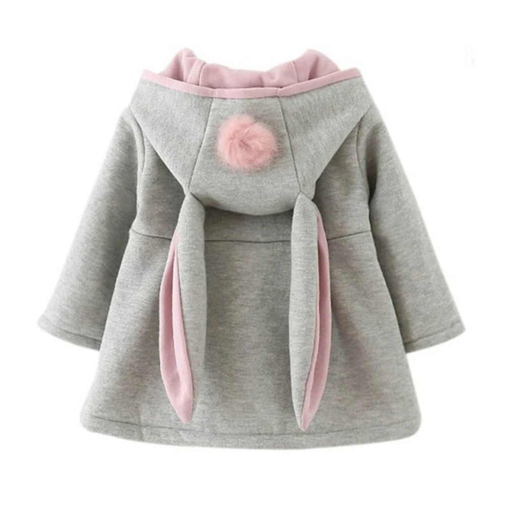 2019 милый детский зимний комбинезон с капюшоном и заячьими ушками для девочек