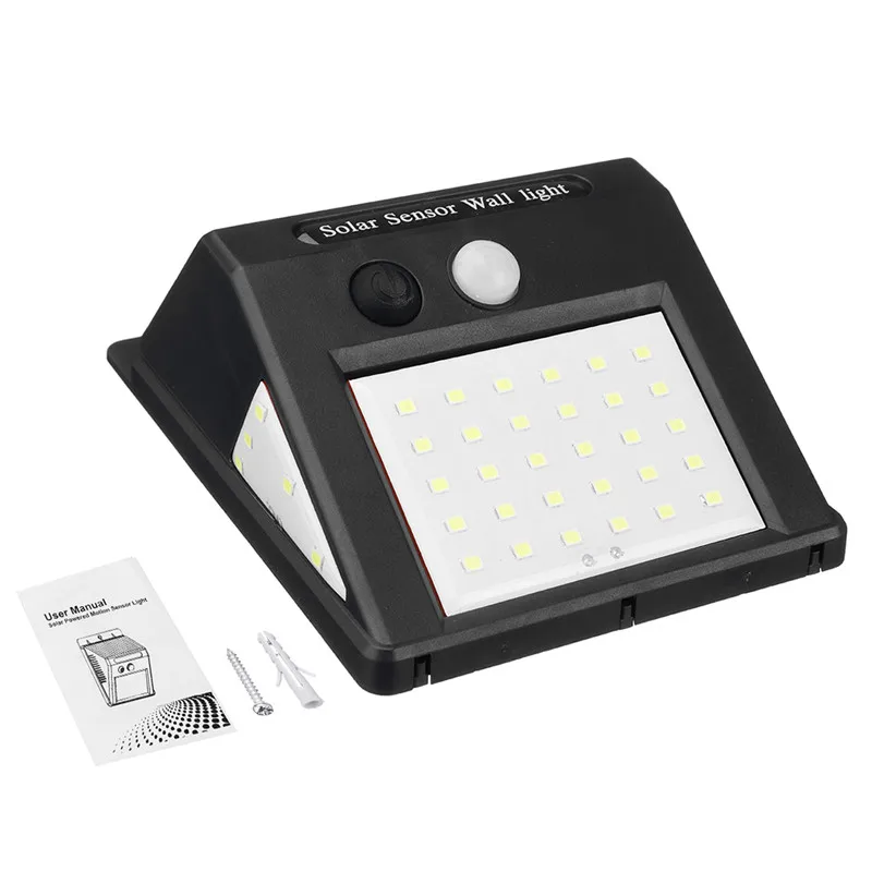 40 LED Солнечный Свет PIR датчик движения настенный светильник садовый Двор