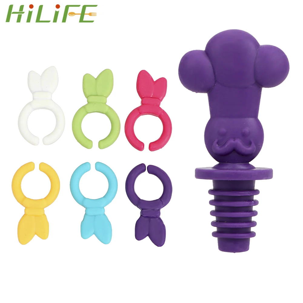 Резиновая красивая бутылка для вина HILIFE 7 шт./компл. винная этикетка стекла стакан