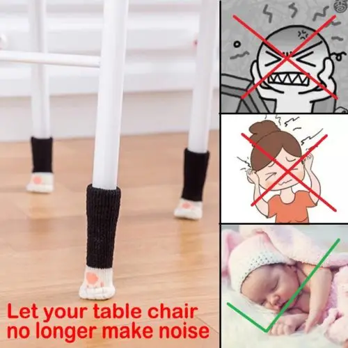 Home Soft Chair Foot Mat Protection Set of Tables and Chairs Leg Floor Pads 4PC Cover | Дом и сад