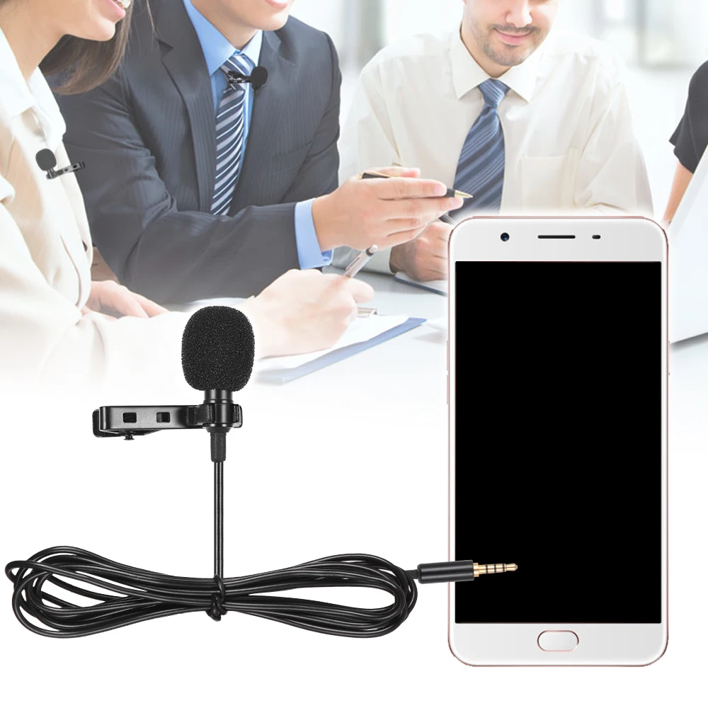 Lavalier Lapel Omnidirectional Clip-on Microphone Mic for iPhone X 8P Smartphone Tablet Laptop Cameras 3.5mm Audio Plug Devices |