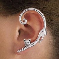fashion women earrings 2020 hyperbole three dimensional kitty animal stud gold silver alloy earrings punk cat metal earrings