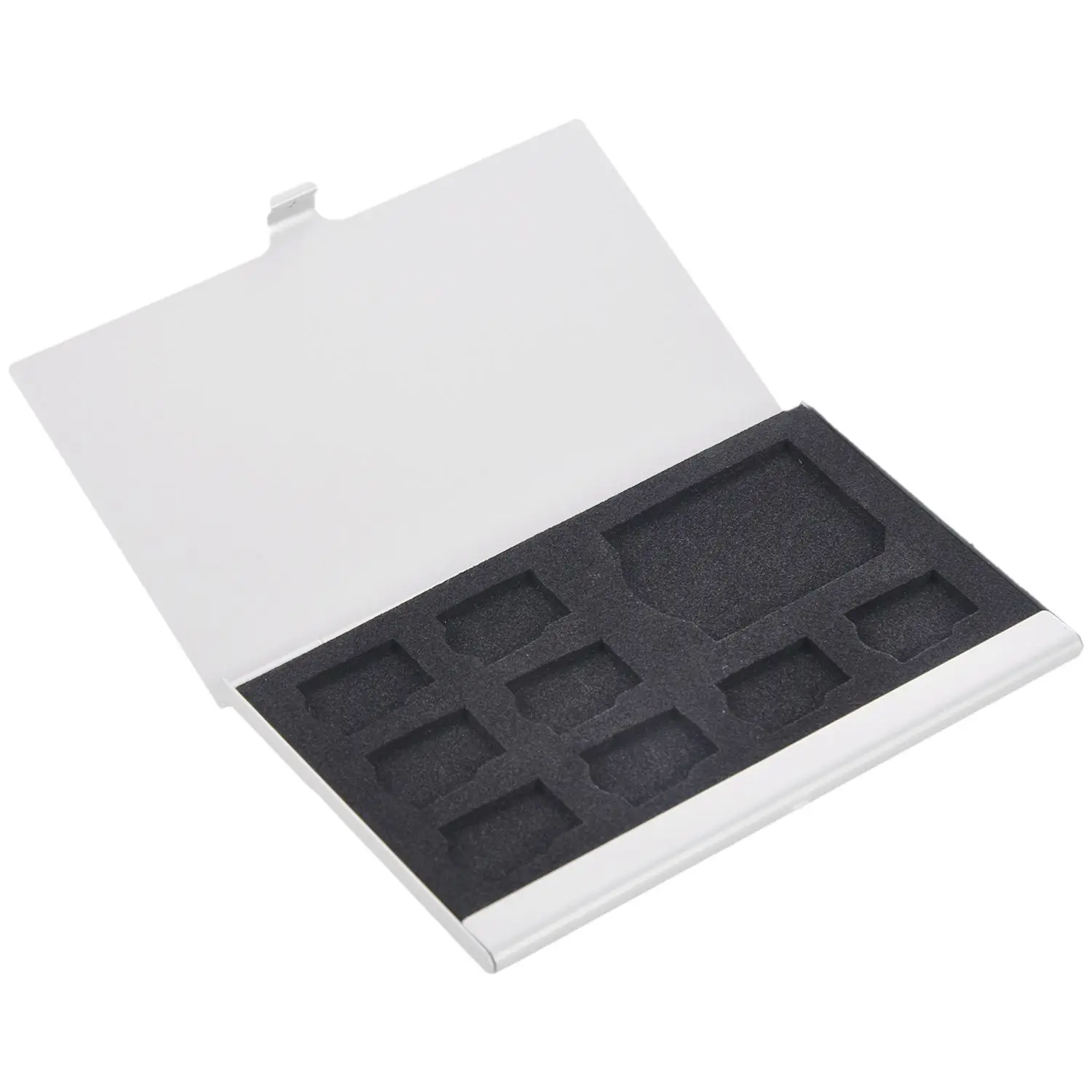 9 Micro-SD/SD Memory Card Storage Holder Box Protector Metal Cases 8 TF&1 SD
