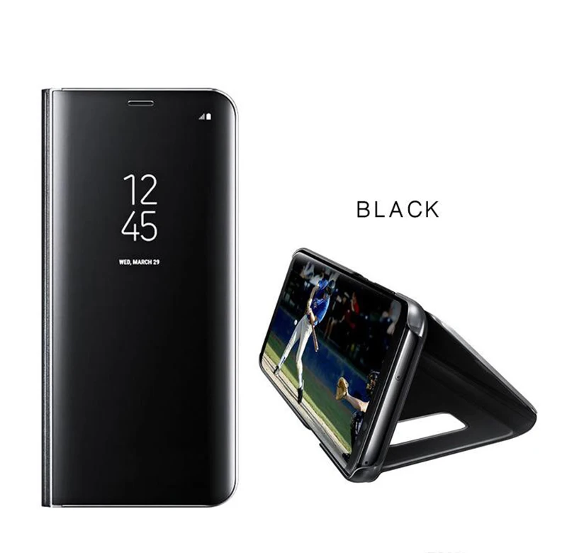 Роскошные зеркальные смарт-чехлы с подставкой для iPhone X XR XS MAX чехлы Huawei P10 Mate20