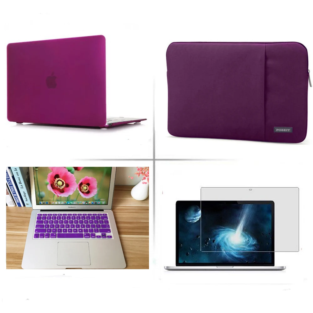 4 в 1 матовый жесткий чехол + сумка для ноутбука клавиатуры Apple Macbook Pro 13 дюймов с