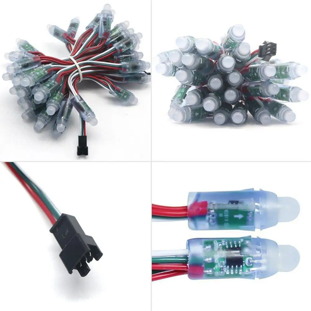 2018 50 шт./лот DC5V WS2811 2811 IC 12 мм RGB светодиодный модуль водонепроницаемый цифровой