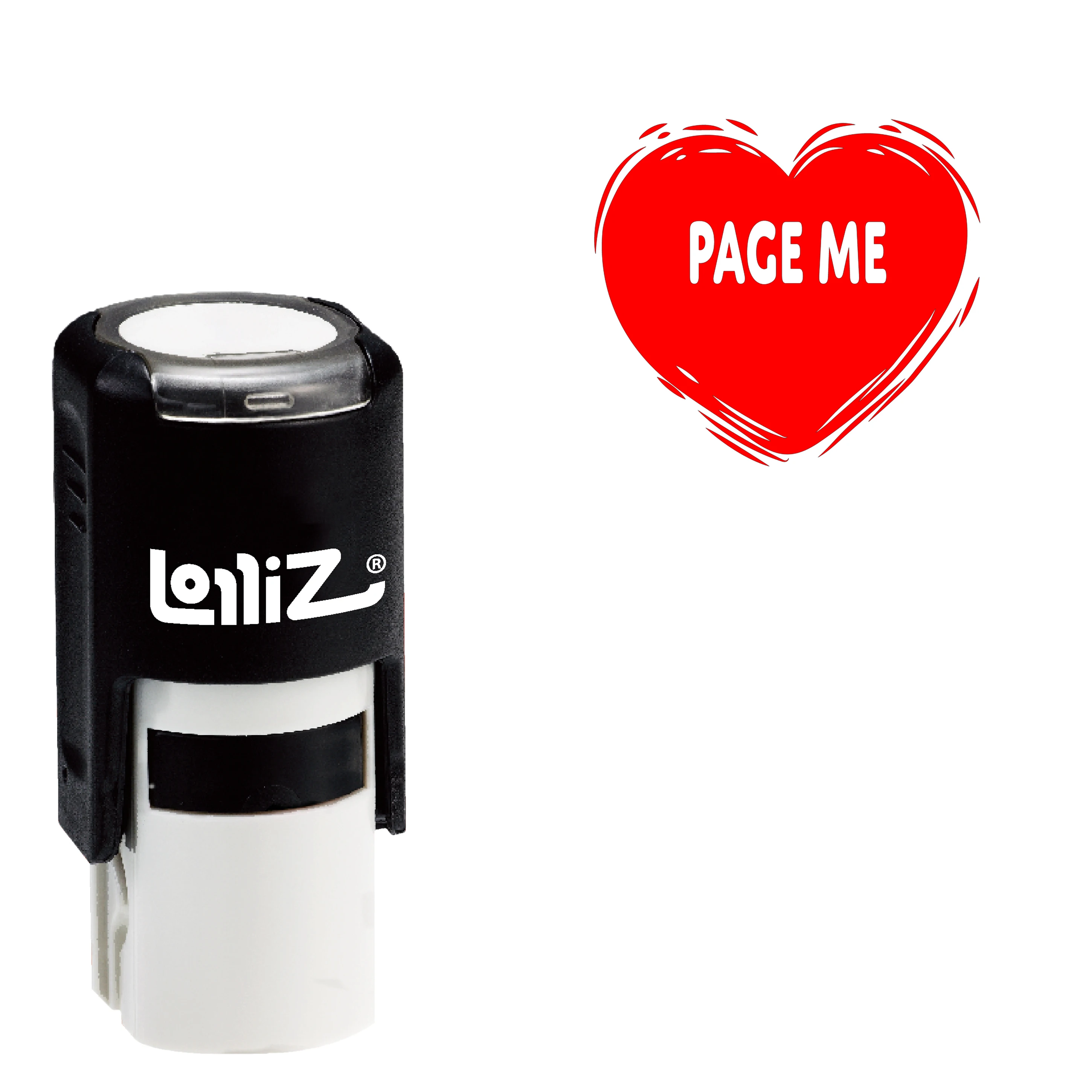 

LolliZ PAGE ME Self-Inking Rubber Stamp - Inky Conversation Heart Series
