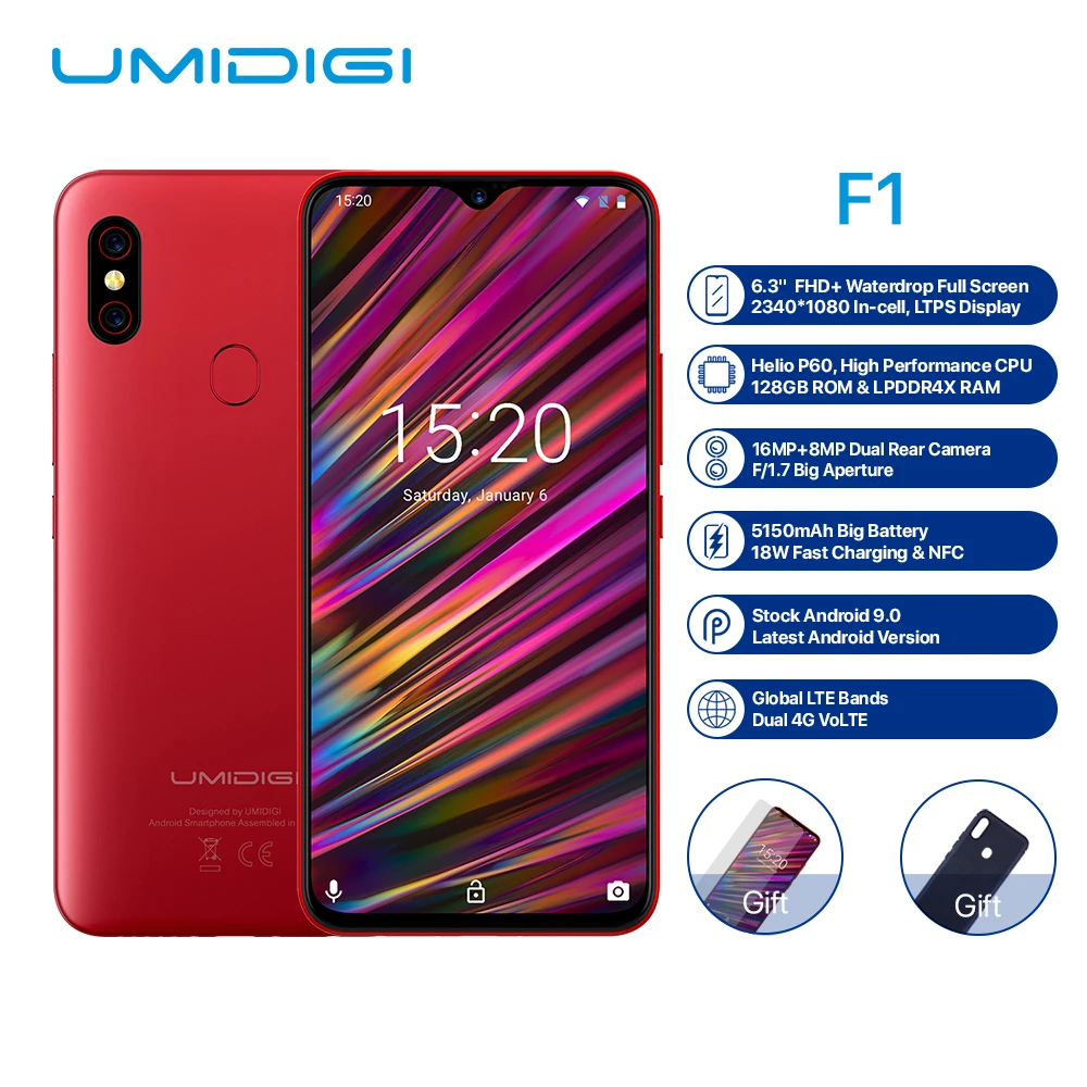 Смартфон UMIDIGI F1 с 6 3 дюймовым дисплеем восьмиядерным процессором ОЗУ 4 Гб ПЗУ 128 ГБ