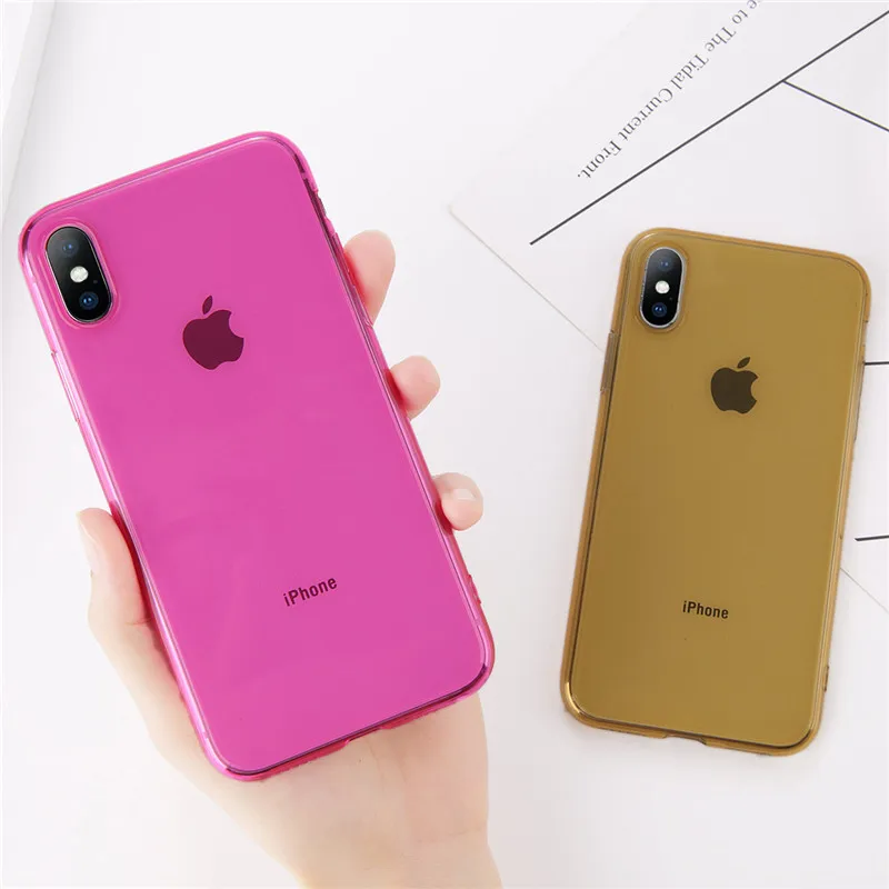 Чехол Lovebay для iPhone X 6 S 7 8 Plus тонкий прозрачный мягкий чехол из ТПУ гелевый
