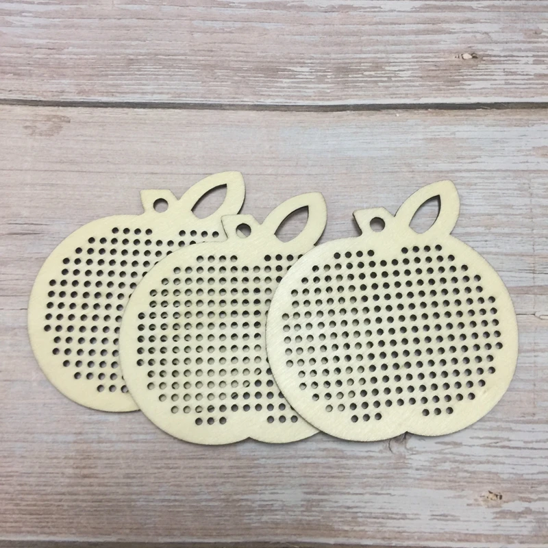

set of 20 DIY wooden cross stitch blank small apple unfinished wooden supply for stitch cross