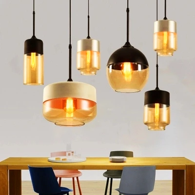 Modern LED Pendant Lights Clear Glass Lampshade Loft Lamps E27 110- 220V Dinning Room Home Deco Lighting Fixtures Avize | Лампы и