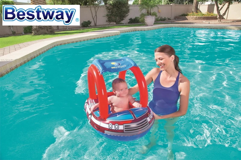 Подлинная 34093 Bestway Надувное плавающее кольцо для плавания в форме пожарной машины