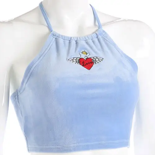 Love Heart женские летние сексуальные с открытыми плечами трубки короткие топы Танк