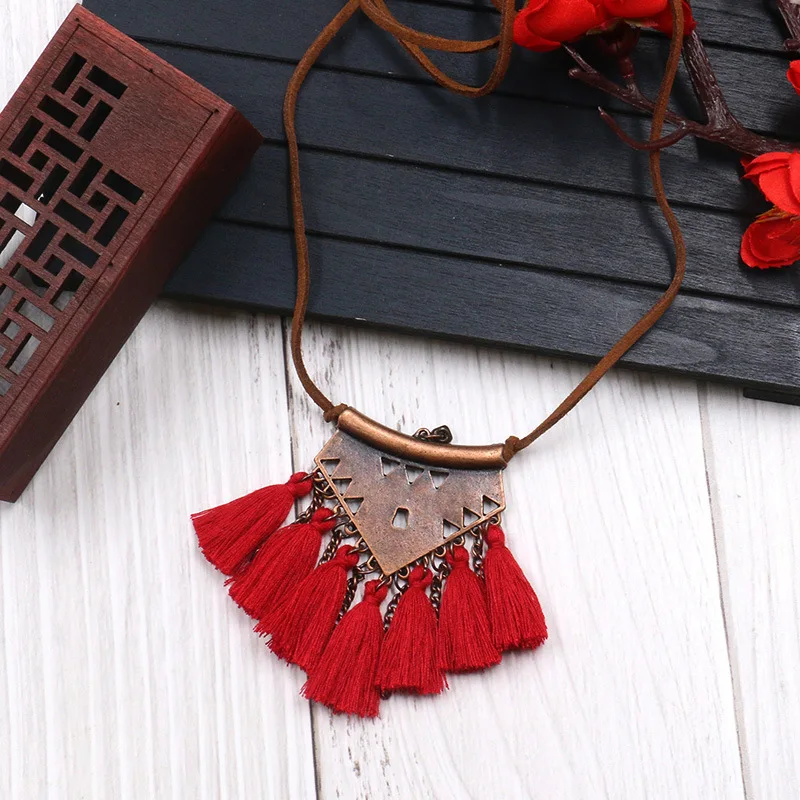 Европейское ожерелье с перекрестной каймой кисточки женский длинный свитер