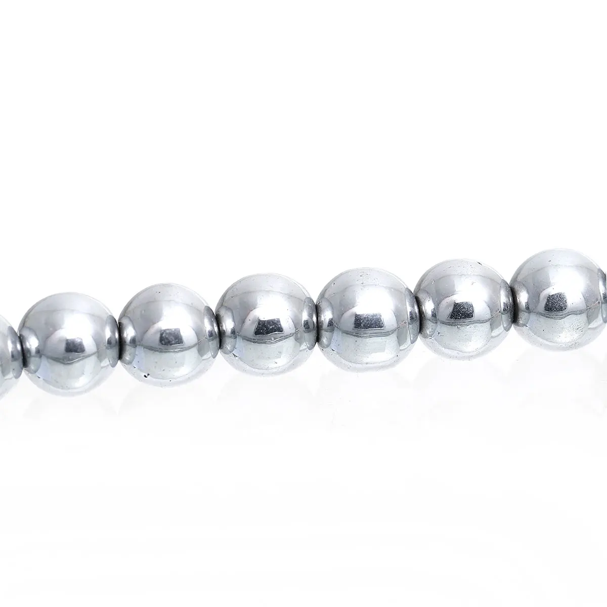 Круглые бусины из гематита с серебряным покрытием диаметром 8 мм Отверстие: