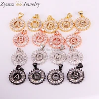 26pcs zyz184 8400 fashion micro pave cz alphabet a z letter pendant charms for necklace making