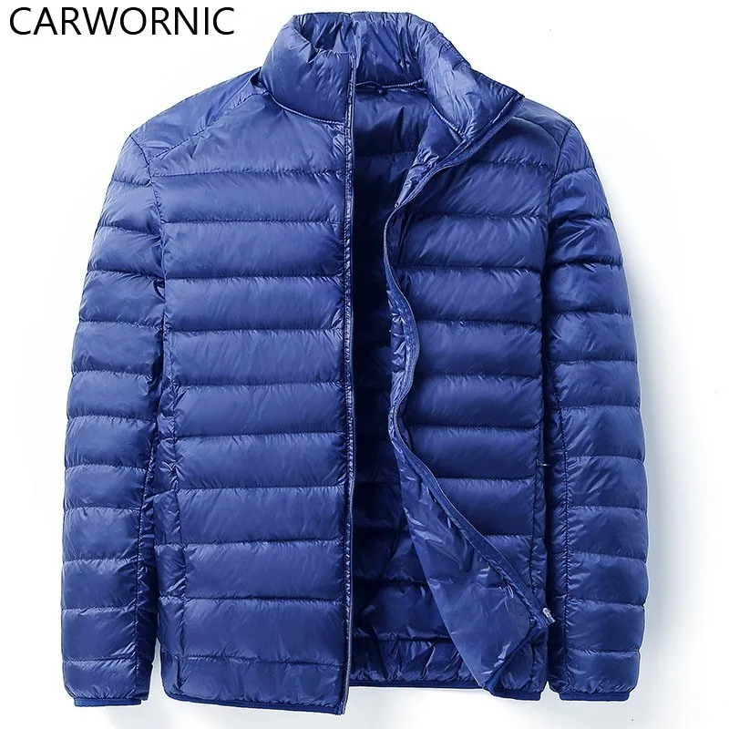 CARWORNIC 2018 Повседневный теплый пуховик Мужская парка пальто 90% утиный пух ультра