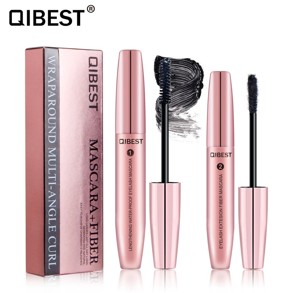 QiBest 3D тушь для ресниц длинная плотная кудрявая ресница черная Водостойкая