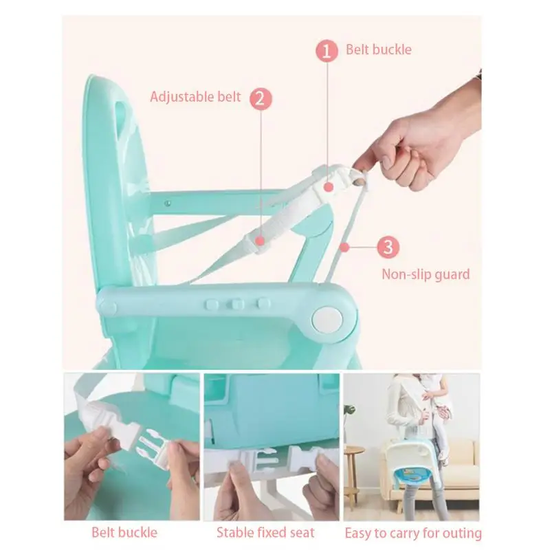 저렴한 아기 높은 의자 다기능 안전 먹이 만화 접이식 어린이 식사 의자 휴대용 유아용 의자 6-36 개월