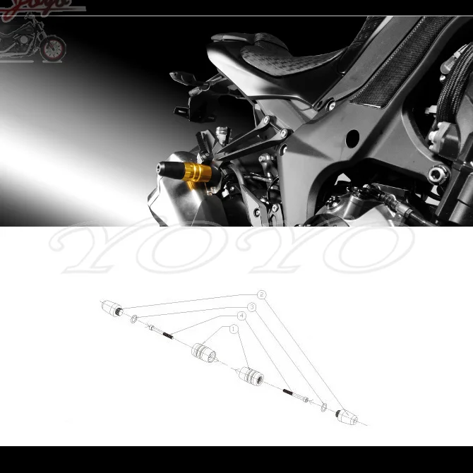 

Выхлопные Ползунки Краш колодки Мотоцикл Защита от падения для Kawasaki Z1000 Z1000SX 2014 2015 2016 2017 2018