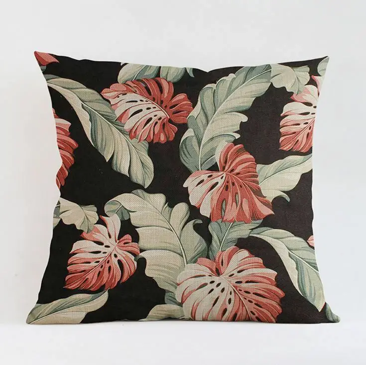 Home Square Cushion CaseThrow Pillow Case Tropical Plant Leaves Soft Room Gift Single Sides Printing cushion cover | Дом и сад