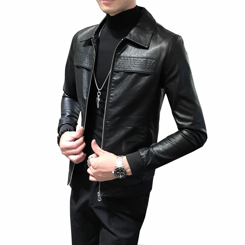 2018 осенне зимняя куртка из искусственной кожи с капюшоном мужская одежда мужское