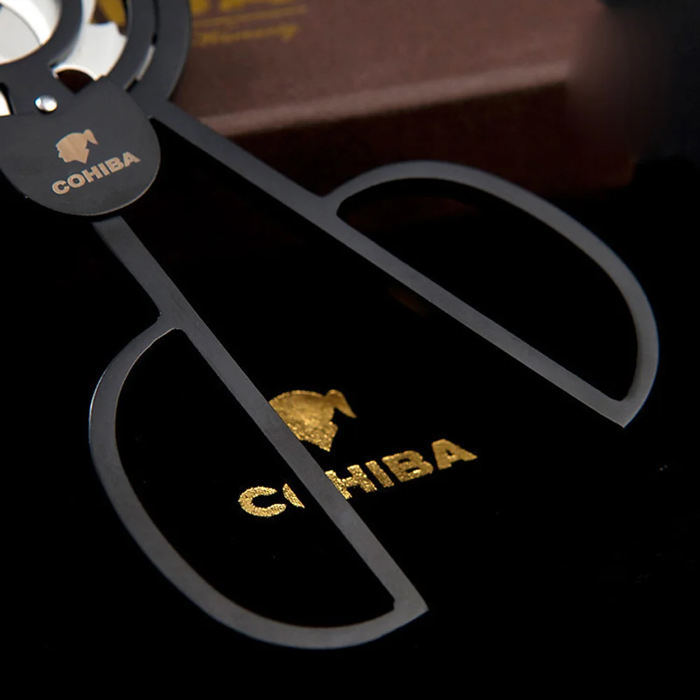 Фото COHIBA Trible 3 лезвия, резак для черных сигар, карманный нож для сигарет из нержавеющей стали zigжирской, кубинский Гильотинный инструмент для куре... №5
