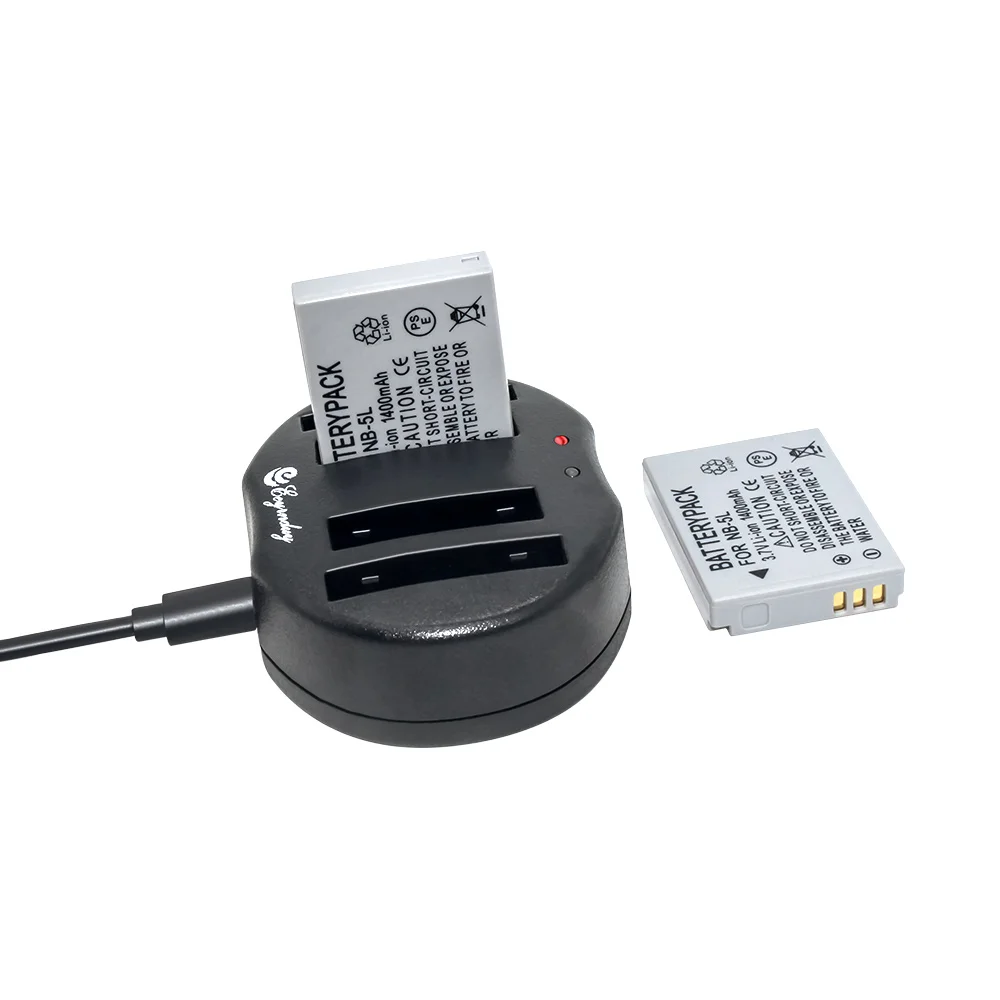 2 шт. NB 5L запасная батарея камеры и USB зарядное устройство для Canon IXY 830 IS Digital IXUS SD SX