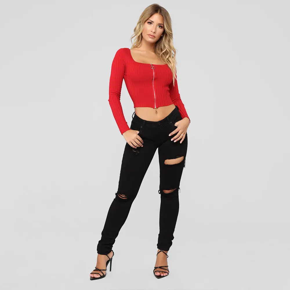 Новая женская теплая Повседневная Блузка на молнии с круглым вырезом | Женская