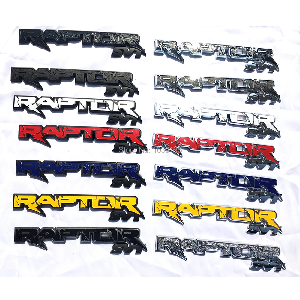

10 x Newest 3D Car Trunk ABS Badge Emblem For RAPTOR SVT Tailgate Accessories Adhesive Car Styling Badge Decal for Ford F150