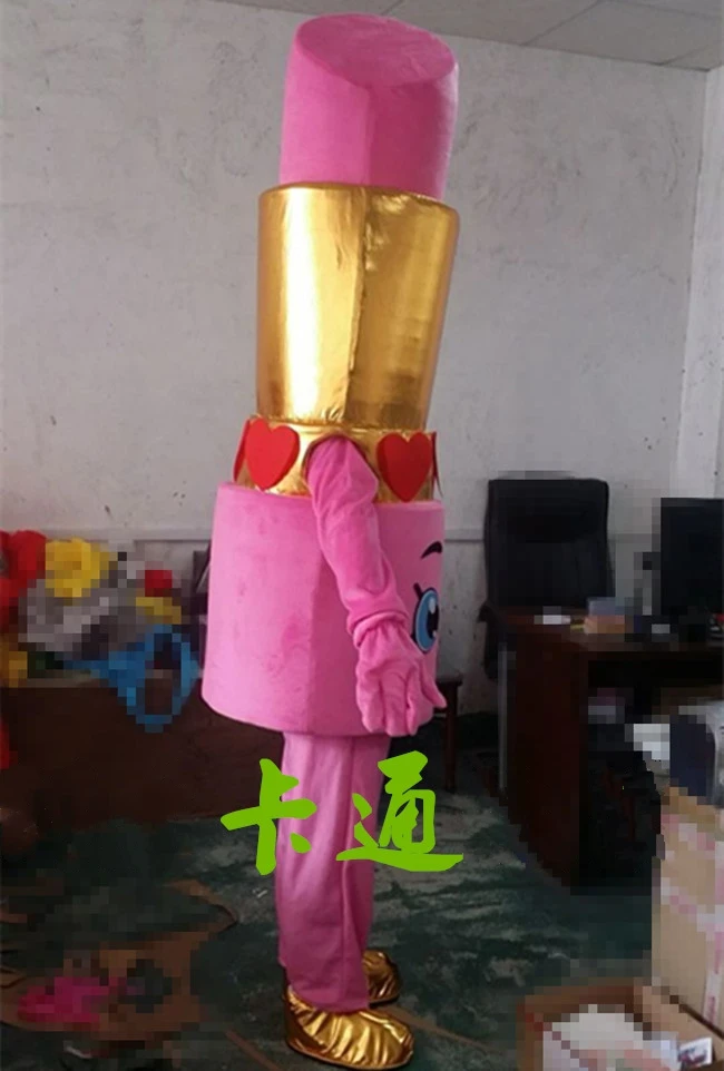 Lippy Lips Mascot Costume Pink Lipstick Makeup Theme Mascotte Carnival Fancy Party Dress Birthday Halloween Gift | Тематическая